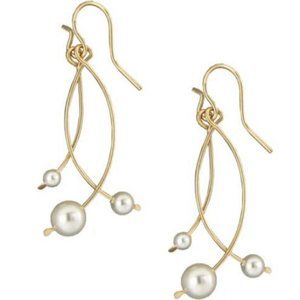 Talking Friends Three Strand Pearl Gold Filled Earrings by Mark Steel